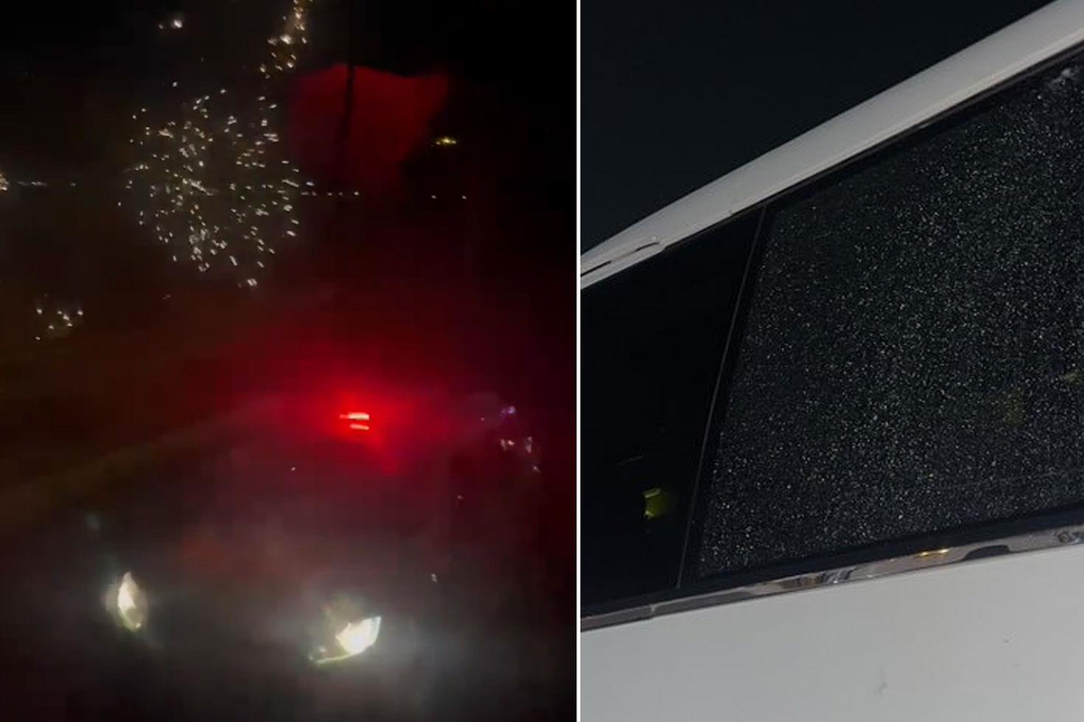 Taşlı saldırıya uğradılar! Otobüsten böyle karşılık verdiler