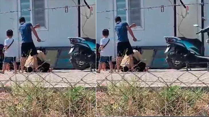 Çocuklarının gözü önünde karısına bıçakla saldırdı!