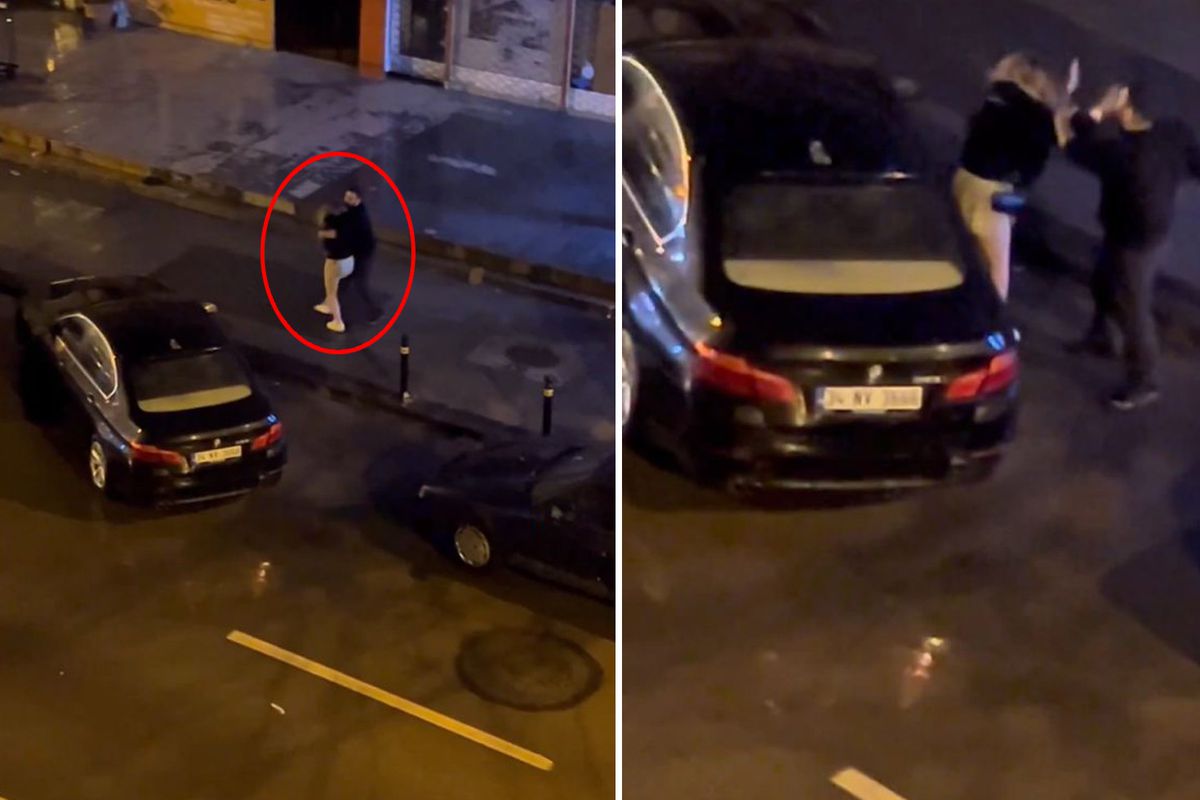 Dövdüğü kadını zorla araca bindirmeye çalıştı! Dehşet anları kamerada