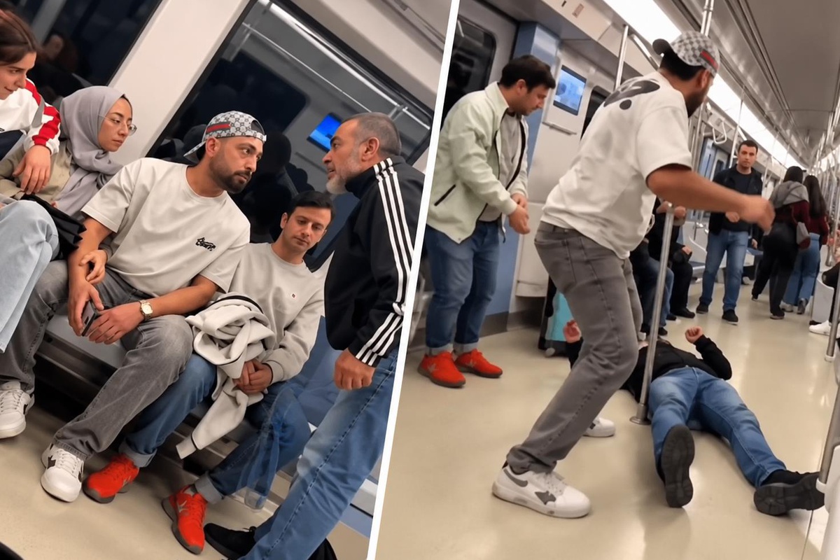 Eşinin yanında küfreden adamı yere serdi