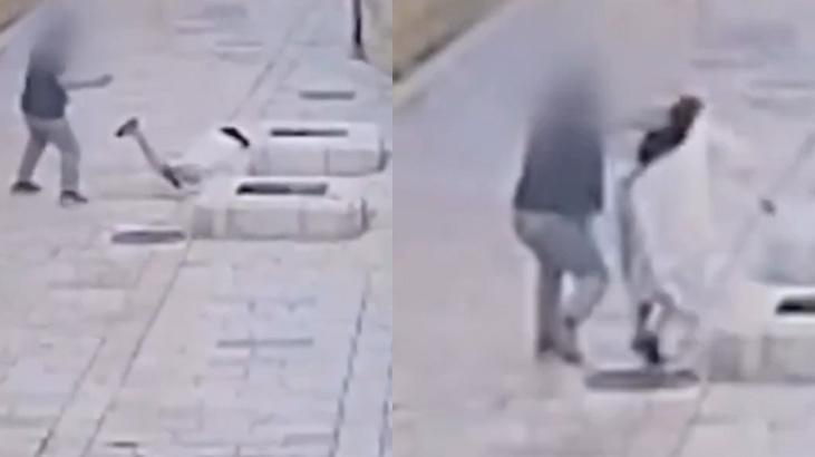 İşgal altındaki Doğu Kudüs'te Fanatik Yahudi'nin rahibeyi darbettiği anlar ortaya çıktı! Arkadan itip defalarca tekmeledi