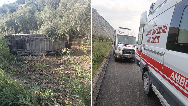 Manisa’da işçi servisi tarlaya uçtu! Çok sayıda yaralı var