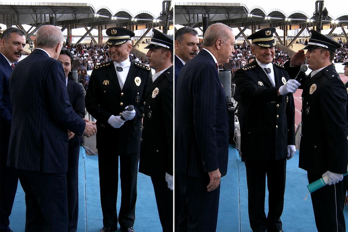 Polis Akademisi'nde mezuniyet töreninde Cumhurbaşkanı Erdoğan ile Bakan Çiftçi’nin 
