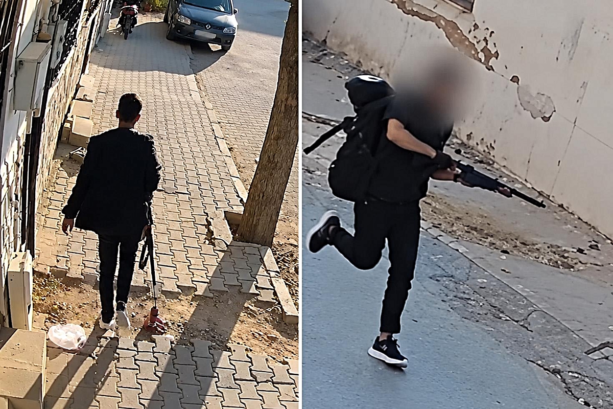 Rahatlığı pes dedirtti! Manisa'daki saldırganının elinde silahla okula geliş anı