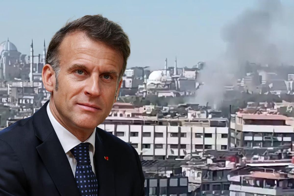 Şam'da Fransa Cumhurbaşkanı Macron'un kaldığı otelin yakınında patlama